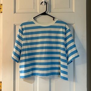 A New Day blue striped crop top